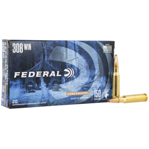 Federal 308A Power-Shok 308Win 150gr Jacketed Soft Point 20 Per Box/10 Case Centerfire, Rifle Ammunition