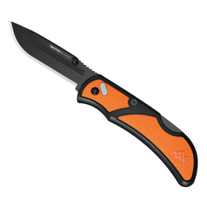 Outdoor Edge Razor EDC Lite, Folding Knife, Plain Edge, 2.5 in Blades, 420J2 Stainless Steel, Includes (2) Drop Point Blades, Black Oxide Blade Finish, Orange Handle RCB25-2C