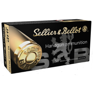 Sellier & Bellot SB10B 10mmAuto 180gr Jacketed Hollow Point 50 Per Box/20 Case Centerfire, Handgun Ammunition