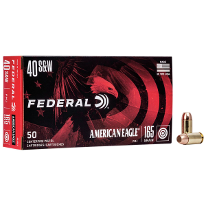 Federal AE40R3 American Eagle 40S&W 165gr Full Metal Jacket 50 Per Box/20 Case Centerfire, Handgun Ammunition
