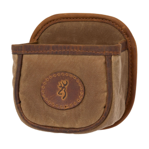 Browning 121040084 Santa Fe Shell Carrier Tan Canvas w/Leather Accents, Capacity 1 Box, Belt Clip Mount