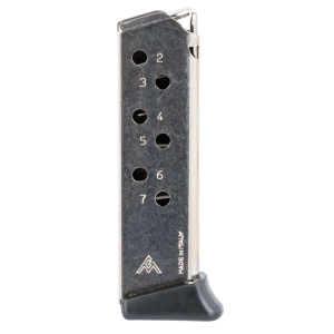 Mec-Gar MGWPPKSFRN Standard Nickel Detachable w/ Finger Rest 7rd 380 ACP for Walther PPK/S, Magazine