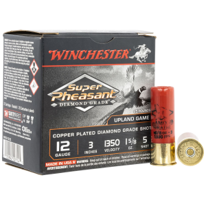 Winchester SPDG1235 Super Pheasant Diamond Grade 12Gauge 3 in 1 5/8oz 5Shot 25 Per Box/10 Case, Shotgun Shells