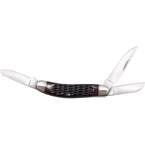 Cold Steel CSFLGSTKMJ Gentleman's Stockman 2/2.10/2.50 Fold Clip/Sheepsfoot/Spey Plain 8Cr13MoV SS Blade/Brown Jigged w/Polished Bolsters Bone Handle, Knife