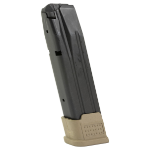ProMag Mag, 9MM, 21 Rounds, Fits Sig Sauer P320, Steel Construction, Blued Finish, Flat Dark Earth Baseplate SIG-A20-FDE - Promag