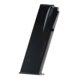 Mec-Gar MGBRHP15B Standard Blued Detachable 15rd 9mm Luger for Browning Hi-Power/Springfield SA-35, Magazine