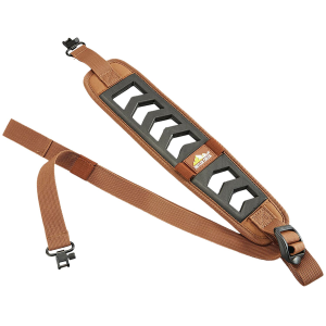 Butler Creek 190031 Featherlight, Rifle Sling Brown w/Black Accents Foam 22 in-36 in OAL 3 in Wide Adjustable Design 2 Cartridge Loops & Swivels