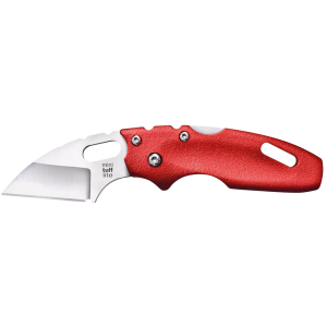 Cold Steel CS20MTR Tuff Lite Mini 2 in Folding Sheepsfoot Plain 4034 Stainless Steel Blade/ Red Griv-Ex Handle Includes Pocket Clip, Knife