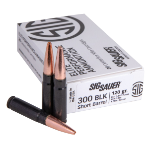 Sig Sauer E300H1SBR20 Elite Performance 300 Blackout 120 gr Copper Solid 20 Per Box/ 10 Case Centerfire, Rifle Ammunition