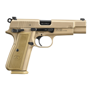 FN 66101069 High Power 9mm Luger 17+1, 4.70 in Black Target Crown Steel Barrel, FDE PVD Serrated Steel Slide & Steel Frame w/Beavertail, FDE Textured Polymer Grip, Pistol