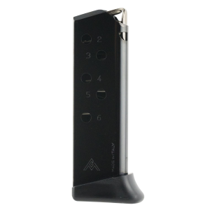 Mec-Gar MGWPPKFRB Standard Blued Detachable w/ Finger Rest 6rd 380 ACP for Walther PPK, Magazine