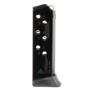 Mec-Gar MGPPKS32FRB Standard 7rd Detachable w/Finger Rest 32 ACP Fits Walther PPK Blued Carbon Steel, Magazine