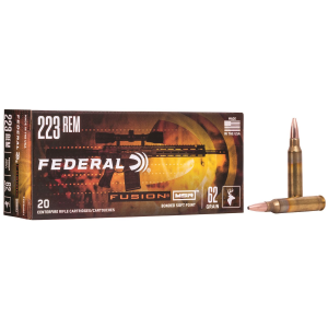 Federal F223MSR1 Fusion MSR 223Rem 62gr Bonded Soft Point 20 Per Box/10 Case Centerfire, Rifle Ammunition