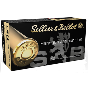 Sellier & Bellot SB38A 38Special 158gr Lead Round Nose 50 Per Box/20 Case Centerfire, Handgun Ammunition