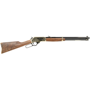 Henry H009BGWL Wildlife 30-30 Win 5+1 20 Blued Octagon, Polished Brass Engraved Rec, American Walnut Furniture, Adj. Brass Buckhorn Sight, Rifle