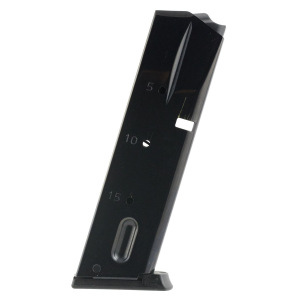 Mec-Gar MGSW5915B Standard Blued Detachable 15rd 9mm Luger for S&W 659/5900/910/915, Magazine