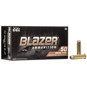 CCI 5207 Blazer Brass 357Mag 158gr Jacketed Hollow Point 50 Per Box/20 Case Centerfire, Handgun Ammunition