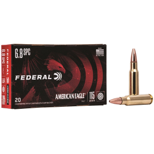 Federal AE68A American Eagle 6.8mmRem SPC 115gr Total Metal Jacket 20 Per Box/10 Case Centerfire, Rifle Ammunition