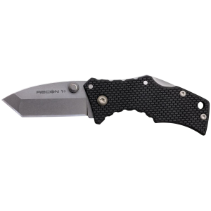 Cold Steel CS27DT Recon 1 Micro 2 in Folding Tanto Plain Stonewashed 4034 SS Blade/ Black Griv-Ex Handle Includes Pocket Clip, Knife