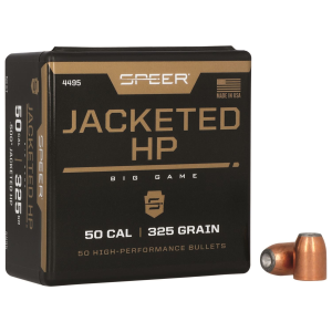 Speer 4495, Handgun 50Cal 325gr Jacketed Hollow Point 50 Per Box/5 Case, Reloating Bullets