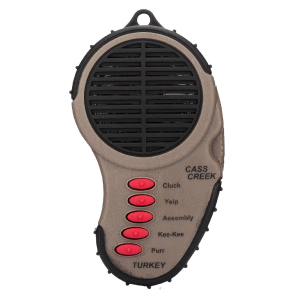 Cass Creek 969 Ergo Electronic Turkey Call, 5 Authentic Turkey Sounds, Brown Plastic Includes Belt Clip