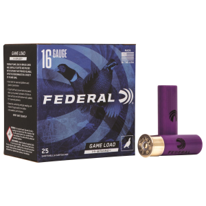 Federal H1636 Game-Shok High Brass 16Gauge 2.75 in 1 1/8oz 6Shot 25 Per Box/10 Case, Shotgun Shells