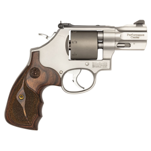 Smith & Wesson 10227 PC Model 986 *CA Compliant L-Frame 9mm Luger 7 Shot 2.50 Stainless Recessed Precision Crown BBL, Titanium Cylinder, Stainless Stainless Frame, Finger Grooved Wood Grip, Internal Lock Safety, Exposed Hammer, Revolver