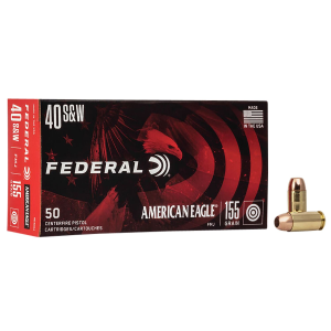 Federal AE40R2 American Eagle 40S&W 155gr Full Metal Jacket 50 Per Box/20 Case Centerfire, Handgun Ammunition