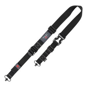 Tac Six 8495 Citadel Double Point, Rifle Sling w/Quick Detach Swivels, Pull Tab Forend Rapid Adjustment System, Black Heavy-Duty Reinforced Webbing
