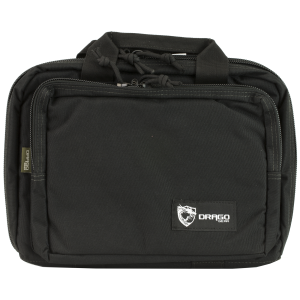 Drago Gear Double Pistol Case, 5 Internal Magazine Holders, Black 12-315BL