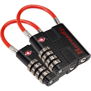Hornady 96022 Rapid Safe TSA Lock Open With Combination Black Red 2 Pack *Worn