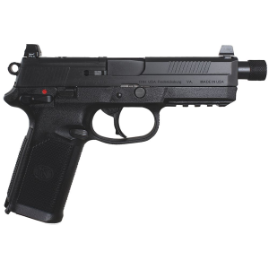 FN 66966 FNX Tactical 45 ACP 15+1 5.30 in Black Steel Threaded Barrel, Black Optic Ready/Serrated Stainless Steel Slide & Polymer Frame w/Picatinny Rail, Black Interchangeable Backstrap Grip, Pistol