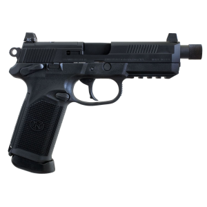 FN 66981 FNX Tactical 45 ACP 10+1 5.30 in Black Steel Threaded Barrel, Matte Black Optic Cut/Serrated Stainless Steel Slide & Polymer Frame w/Picatinny Rail, Black Interchangeable Backstrap Grip, Pistol