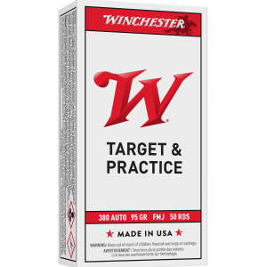 Winchester Q4206 USA 380ACP 95gr Full Metal Jacket 50 Per Box/10 Case Centerfire, Handgun Ammunition