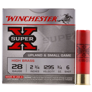 Winchester X286 Super X Heavy Game Load High Brass 28Gauge 2.75 in 3/4oz 6Shot 25 Per Box/10 Case, Shotgun Shells
