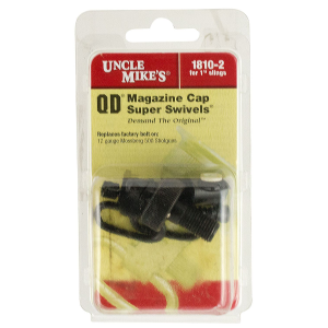 Uncle Mikes 18102 Mag Cap Swivel Set made of Steel with Blued Finish, 1 in Loop Size & Quick Detach Style for 12 Gauge Mossberg 500 Includes Two Super Swivels