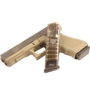 ETS Group GLK17, Pistol Mags 17rd 9mm Luger Compatible w/ Glock 17/18/19/26/45/34 Clear Polymer, Magazine