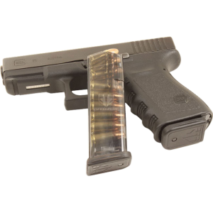 ETS Group GLK19, Pistol Mags 15rd 9mm Luger Compatible w/ Glock 26/19 Gen1-5 Clear Polymer, Magazine