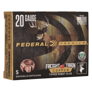 Federal P209FT Premium Freight Train 20Gauge 3 SlugShot 5 Per Box/10 Case, Shotshell Slug Loads