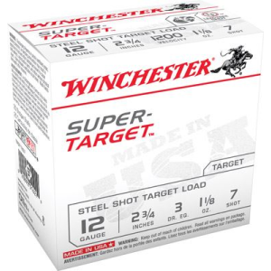 Winchester TRGT12S7 Super-Target 12Gauge 2.75 in 1 1/8oz 7Shot 25 Per Box/10 Case, Shotgun Shells