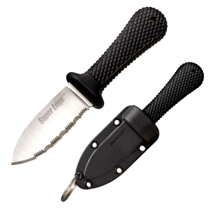 Cold Steel 42SS Super Edge 2 in Fixed Part Serrated Japanese AUS-8A SS Blade/ Black Kray-Ex Handle Includes Sheath, Knife