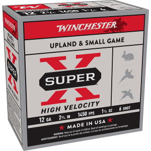 Winchester Ammo X12HV6 Super X High Velocity 12Gauge 2.75 1 1/4oz 6Shot 25 Per Box/10 Case, Shotshell Steel Loads