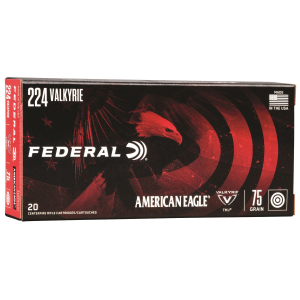 Federal AE224VLK1 American Eagle 224Valkyrie 75gr Full Metal Jacket 20 Per Box/10 Case Centerfire, Rifle Ammunition