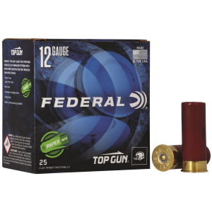 Federal TG12WS175 Top Gun Steel Paper Wad 12Gauge 2.75 in 1oz 7.5Shot 25 Per Box/10 Case, Shotgun Shells