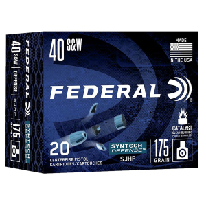 Federal S40SJT1 Syntech Defense 40S&W 175gr Segmented Jacketed Hollow Point 20 Per Box/10 Case Centerfire, Handgun Ammunition