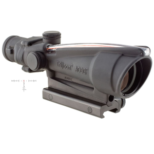 Trijicon 100153 ACOG Black Hardcoat Anodized 3.5x35mm Illuminated Red Horseshoe .223/5.56 BDC Reticle, Rifle Scope
