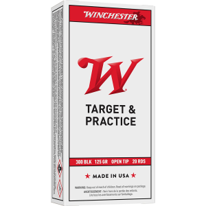 Winchester USA300BLK USA 300Blackout 125gr Open Tip Range 20 Per Box/10 Case Centerfire, Rifle Ammunition