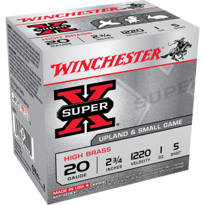Winchester X205 Super X Heavy Game Load High Brass 20Gauge 2.75 in 1oz 5Shot 25 Per Box/10 Case, Shotgun Shells