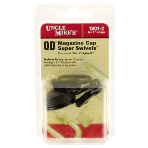 Uncle Mikes 18012 Mag Cap Swivel Set made of Steel with Blued Finish, 1 in Loop Size & Quick Detach Style for 12 Gauge Remington 870 & 870 Youth, Shotguns Includes Two Super Swivels