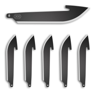 Outdoor Edge Razor EDC Blades, Plain 3 in Blades, Drop Point, 420J2 Stainless Steel, Black Oxide Finish, 6 Pack RR30K-6C